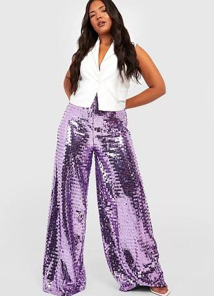 Яркие брюки пайетки boohoo