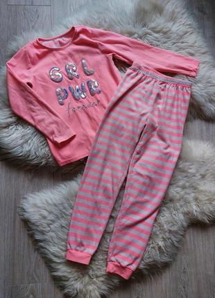 💜💛🩷 яркая флисовая пижама на 11-12 лет