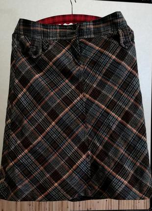 Юбка в клетку h&amp;m 38(44) шерстяная юбка юбка зимняя