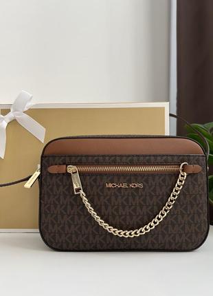 Сумка кросс боди michael kors jet set logo large
