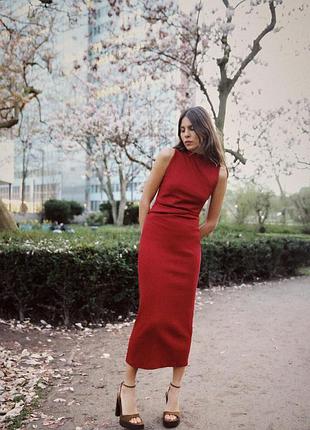 Драпірована сукня в рубчик від zara, розмір xl