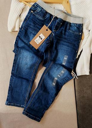 Мега теплые и плотные джинсы на резинке и на котоновой подкладке cool club
