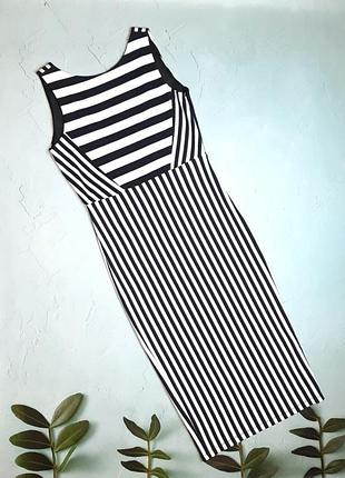 🌿1+1=3 фірмова чорно-біла сукня плаття міді по фігурі zara, розмір 46 - 48