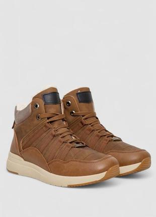 Ботинки мужские на меху, цвет коричневый, 244r1061