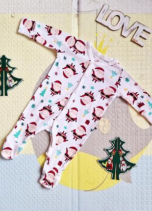 Новогодний рождественский человечек mothercare 1-3 м ромпер бодик слип