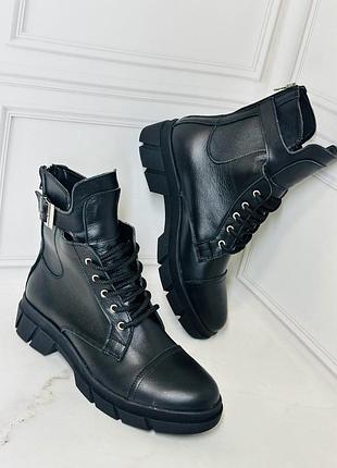 Чоботи натур шкіра / замш чорні демі зима 36-43р всі кольори