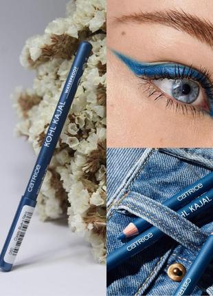 Синій голубий олівець для очей каял кайал catrice kohl kajal 060 classy blue-y navy  blue німеччина німецький німецька косметика