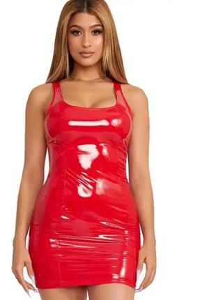 Винтажное, лаковое платье