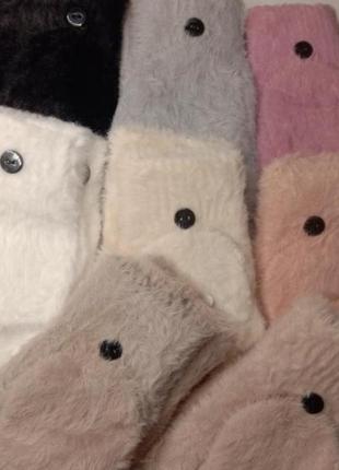 Пухнасті рукавички, перчатки без пальців, плюшеві мітинки, підліткові