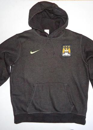 Кофта  балахон nike manchester city cre-negro 2015-2016 hooded худи оригинал (l)