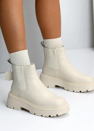 22919 черевики шкіряні, челсі зимові на хутрі