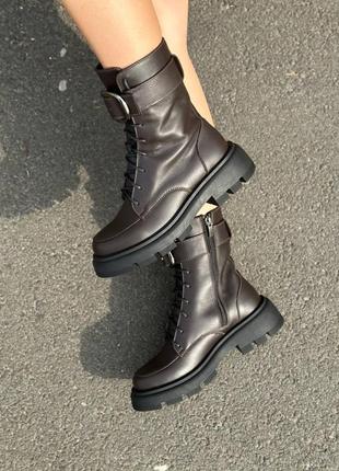 Шкіряні ботінки демі/зима