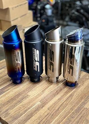 Вихлоп sc project, глушник на мотоцикл, прямоток sc, глушник на мото