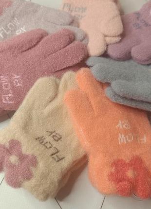 Детские перчатки 2-4 года, пальчата для девочки, перчатки