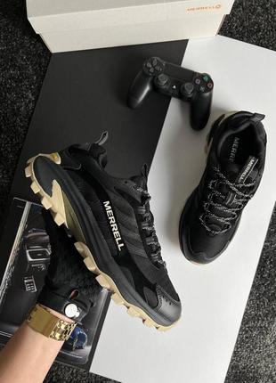 Мужские кроссовки merrell moab speed 2 gore-tex black beige