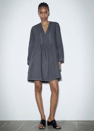 Коротка вільна сукня zara