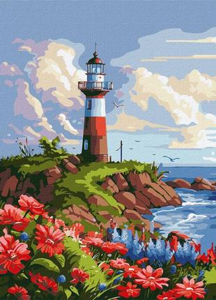 Картина по номерам пейзаж. живописный маяк 30*40 см идейка kho 2790