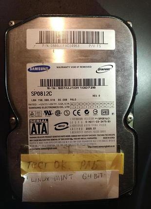Накопичувач, жорсткий диск hdd 3.5, sata, 80 gb samsung sp0812c
