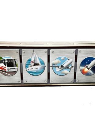 Настольная развивающая игра "виды транспорта" ubumblebees (псф109) psf109 комодик-сортер