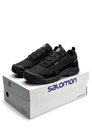 Мужские кроссовки Gray salomon shelter gore-tex black orange