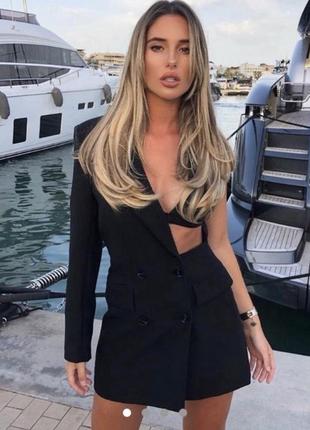 Платье пиджак мини с имитацией лифа