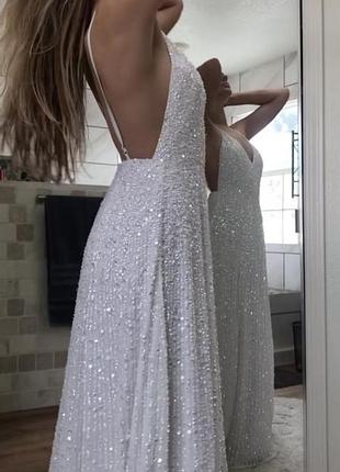 Свадебное платье макси на бретельках с пайетками asos design