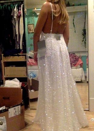 Свадебное платье макси на бретельках с пайетками asos design