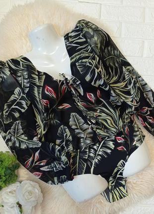 Боді в квітковий принт zara