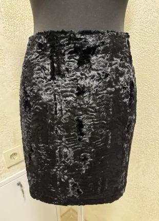 Тепла міні спідниця, екохутро, юбка