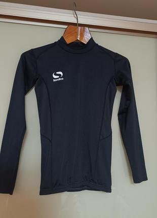 Термобелье /детская/подростковая спортивная кофта рашгард компрессионный sondico/черная на 13 лет