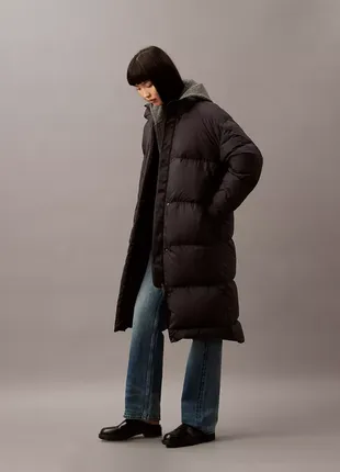 Длинный зимний пуховик calvin klein 40wl5895 фото