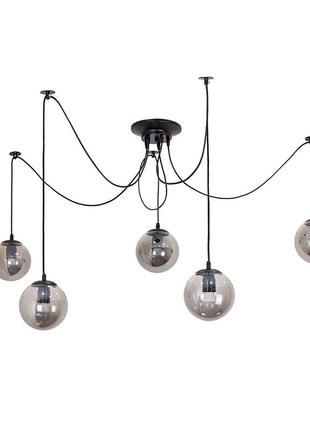 Люстра павук з плафонами кулями 756pr1505f-5 bk+bk