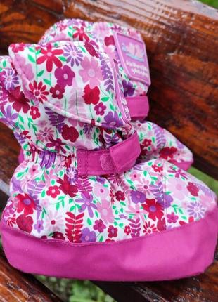 Jojo maman bebe теплі пінетки дутики на флісі водонепроникні для слінгу колясці дівчинці 6-12 м