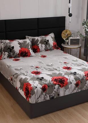 Велюровая простынь в комплекте с наволочками