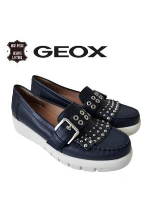 Geox кожаные женские лоферы слиперы