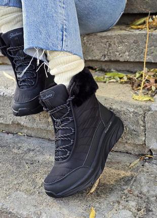 Зимние ботинки skechers d'lux walker – winter solstice оригинал.