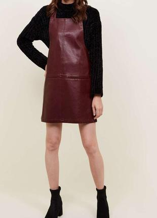 Сарафан бордовый экокожа сарафан кожаный new look- s