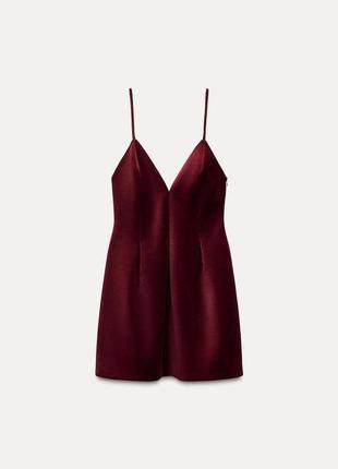 Коротка оксамитова сукня zara