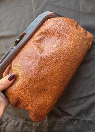 Клатч, косметичка коричнева , шкіра