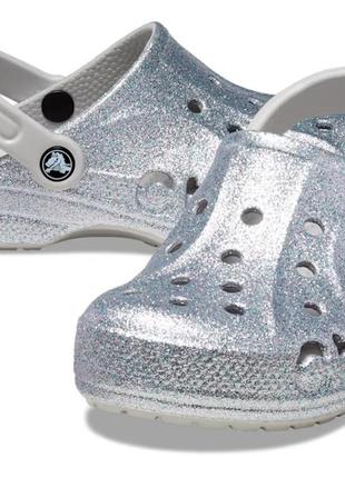 Сабо з блискітками crocs baya glitter, w7, w8, w9, w10