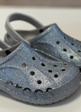 Сабо з блискітками crocs baya glitter, w7, w107 фото