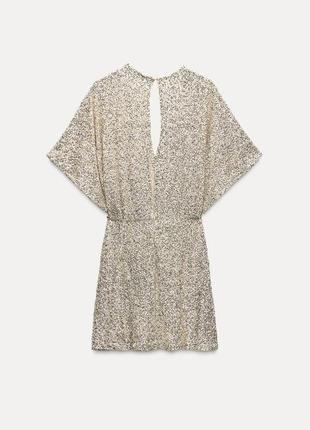 Коротка сукня з паєтками zara3 фото