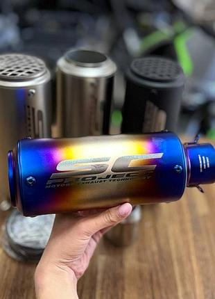 Вихлоп sc project, глушник на мотоцикл, прямоток sc, глушник на мото