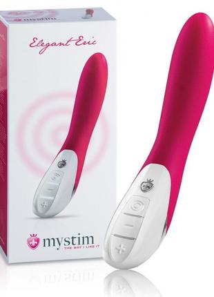 Вібратор з електростимуляцією mystim elegant eric рожевий, 27 см х 3.8 см  18+