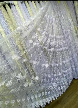 10м тюлю з вишивкою корд