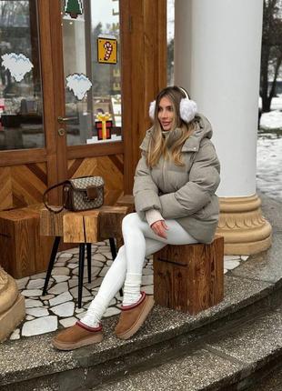 Кашемировый пуховик на кулисе