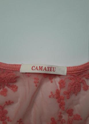 Ніжна рожева ажурна футболка camaieu5 фото