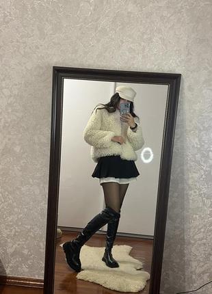 Шубка zara короткая эко шуба зара укороченная белая шуба