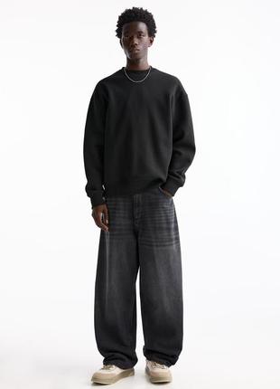 Джинсы skiny от pull & bear stwd skater fit черные широкие скейтерские3 фото