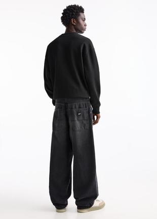 Джинсы skiny от pull & bear stwd skater fit черные широкие скейтерские4 фото